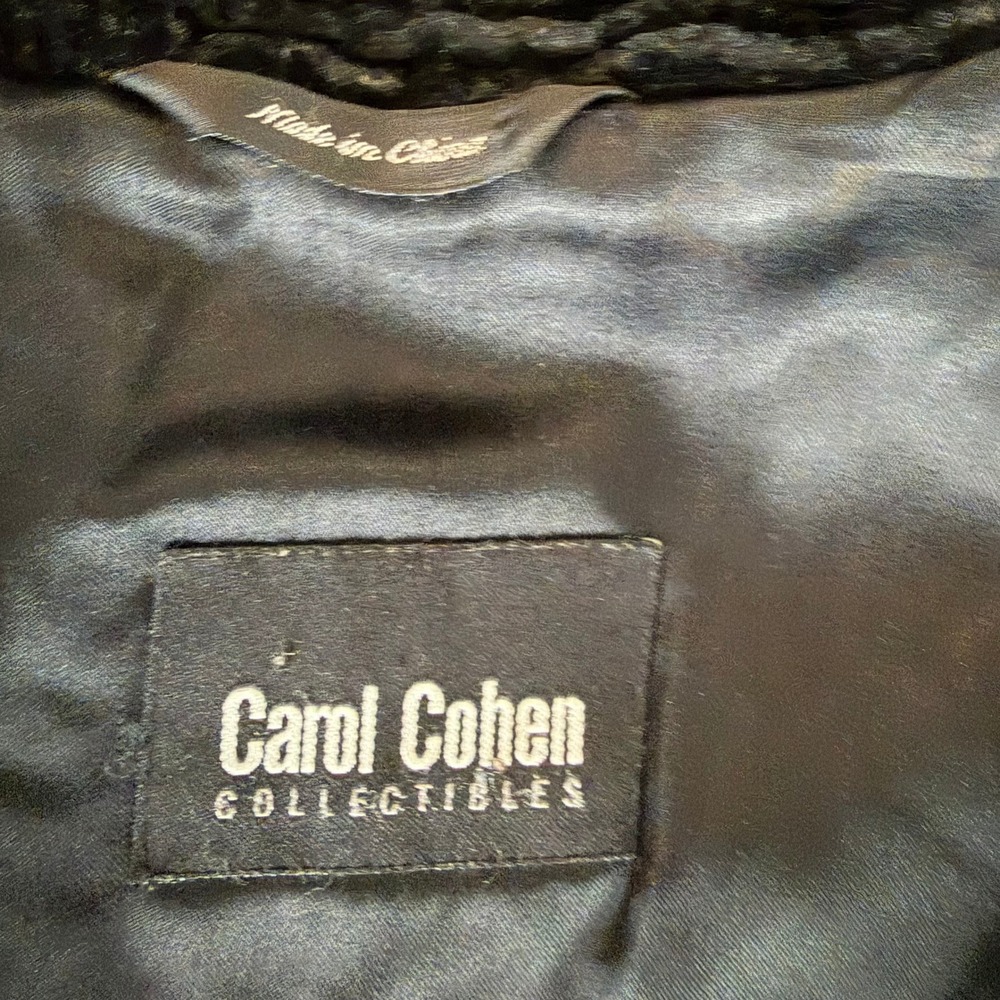 Carol Cohen Exquisite Designer NYC Blk Velvet Ruched Silk Blend Jacket Missy XS - Picture 4 of 5
